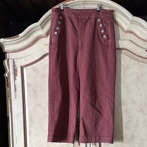 Chico's Deep Burgundy Wide Leg Ankle Pants